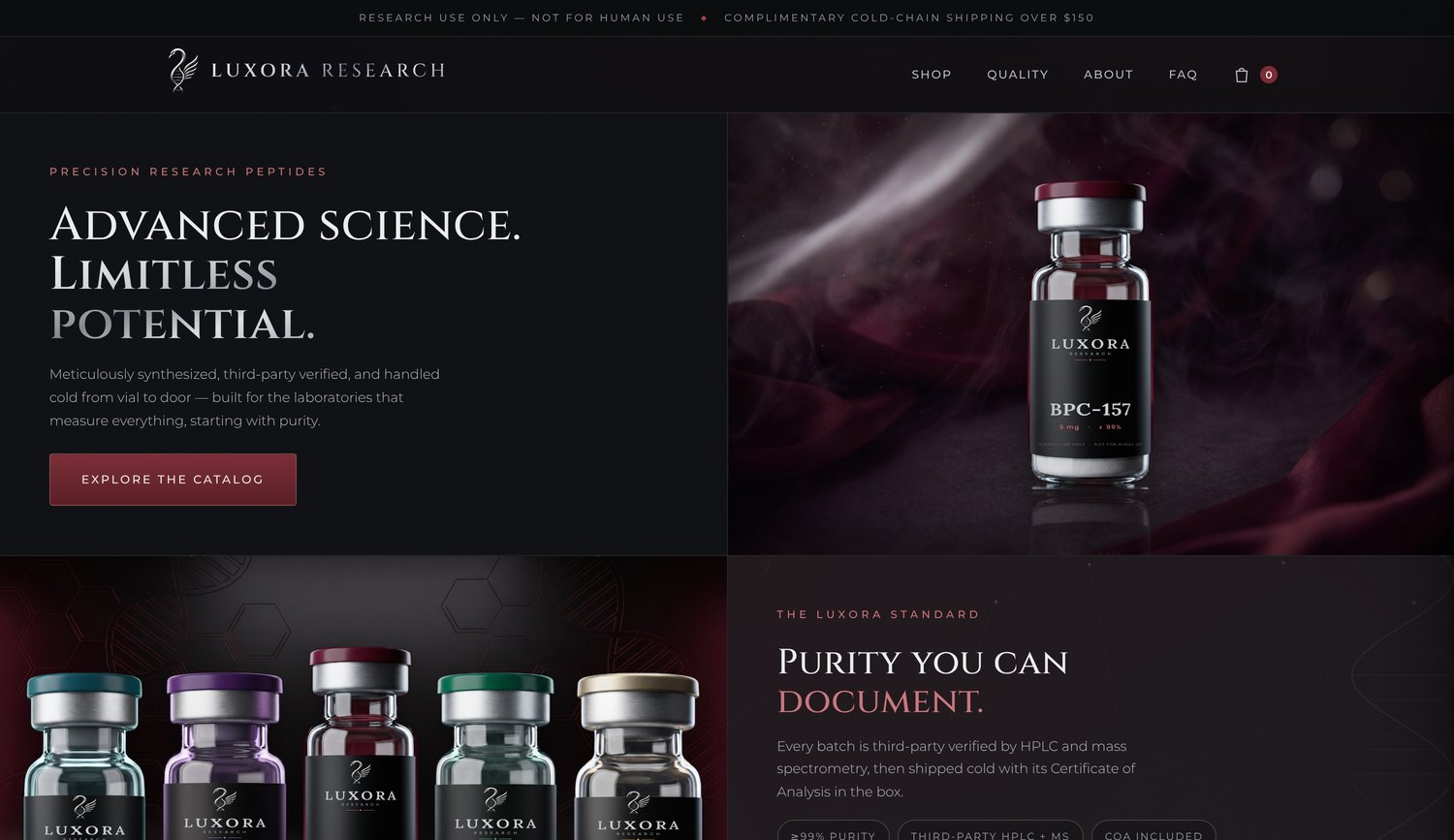 luxoraresearch.com — website built by Vantix